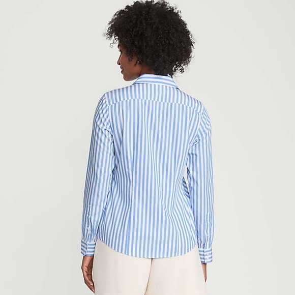 Lands End Womens No Iron Stripe Button Down Shirt 16W - Picture 3 of 11